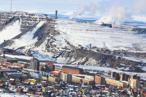 Färgbild med vy över Kiruna